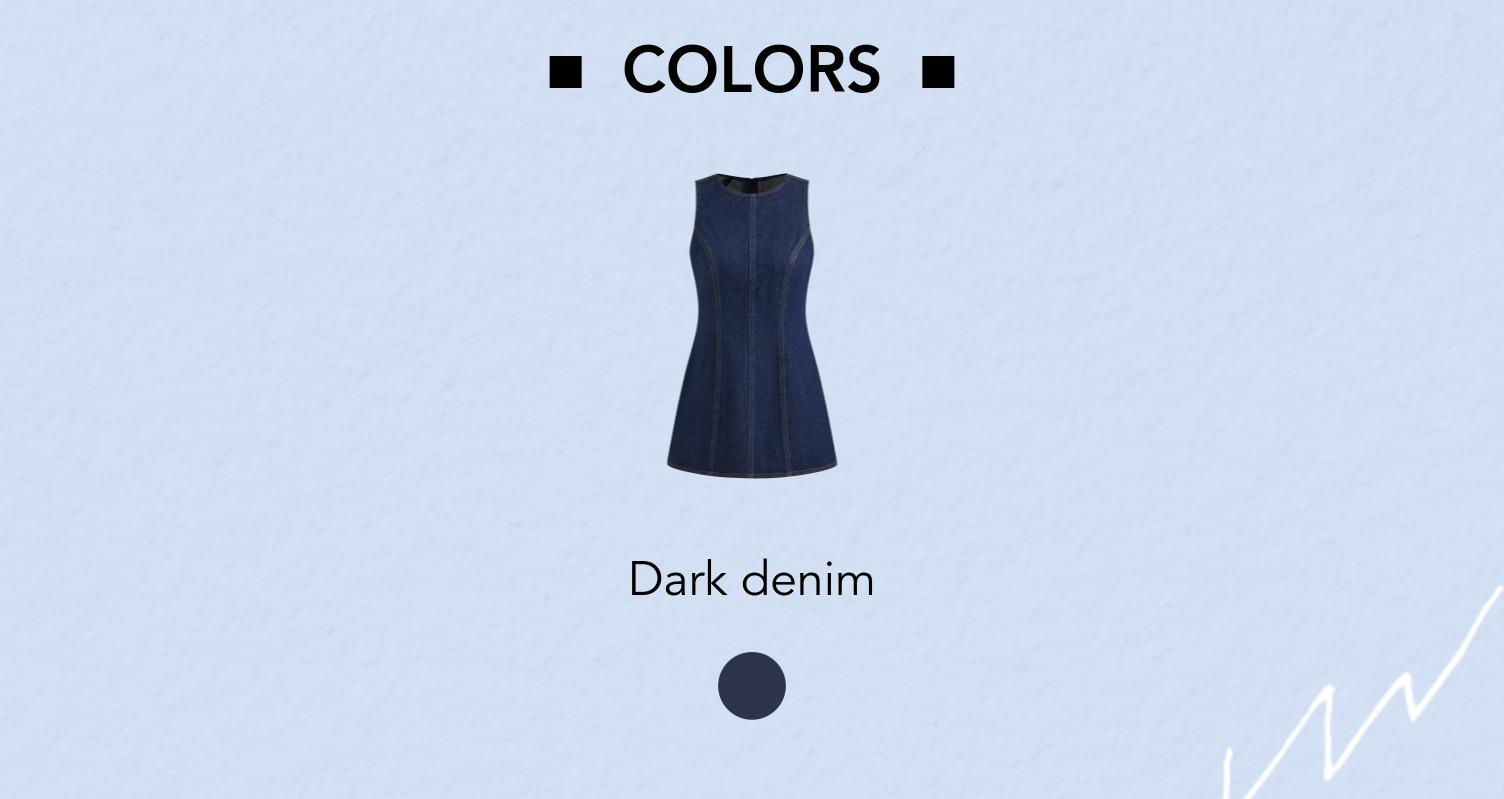 Cider [size 0-10] Denim Solid Zipper Sleeveless Mini Dress