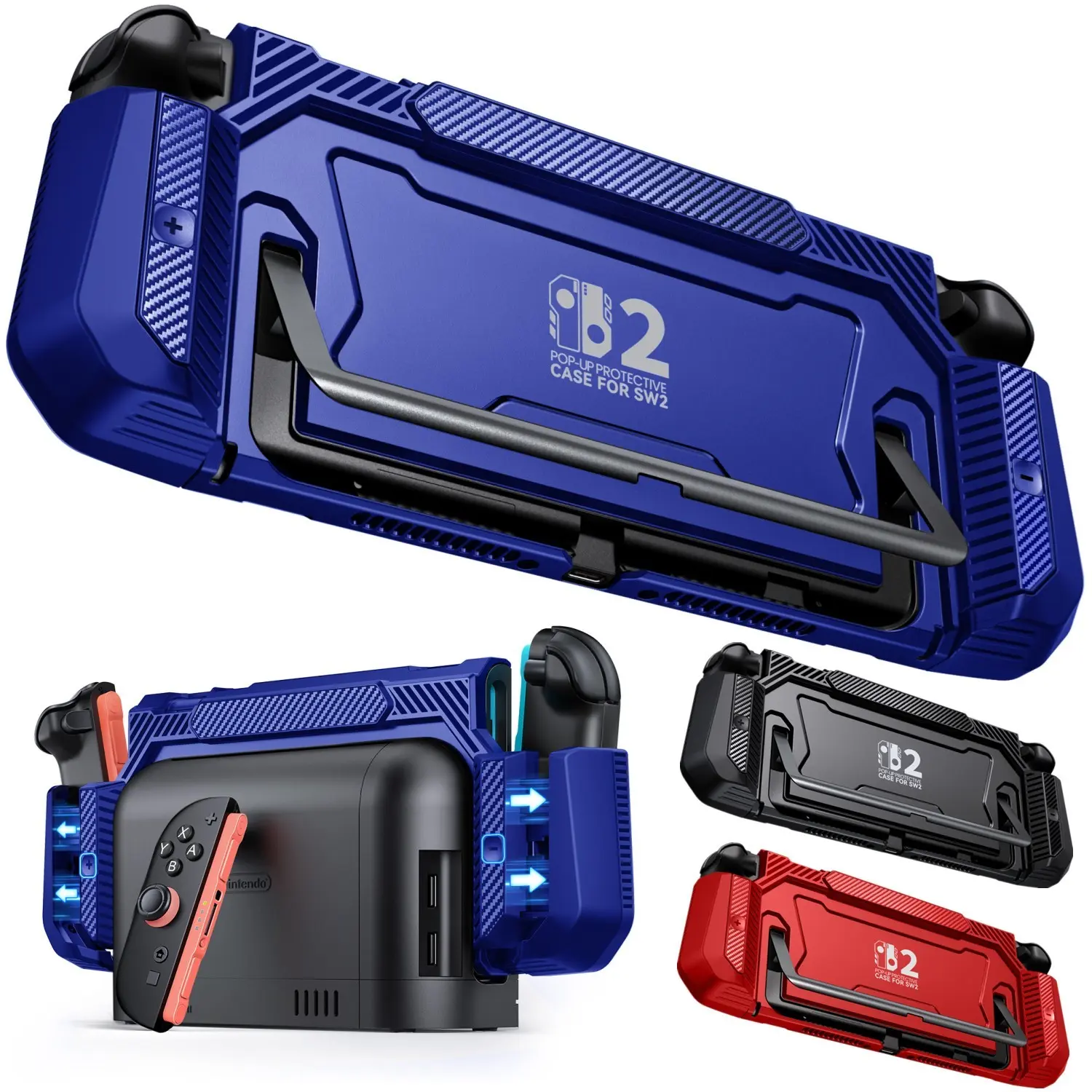 Dockable Case for Nintendo Switch 2,[Exclusive Pop-up Joy-Con Quick Release][Military-Grade Protection][Stand Compatible] Switch 2 Protective Case with Ergonomic Grip, Hard PC Shell for Switch 2