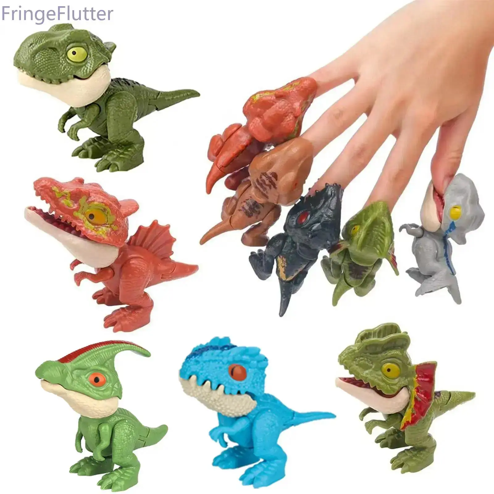 5-Pack Jurassic World Dinosaur Finger Bite Toys for Kids Ages 3+, Movable Mouth Design, Christmas/Thank You Gifts, Enhances Hand-Eye Coordination & Brain Sensitivity, Easter Egg Fillers