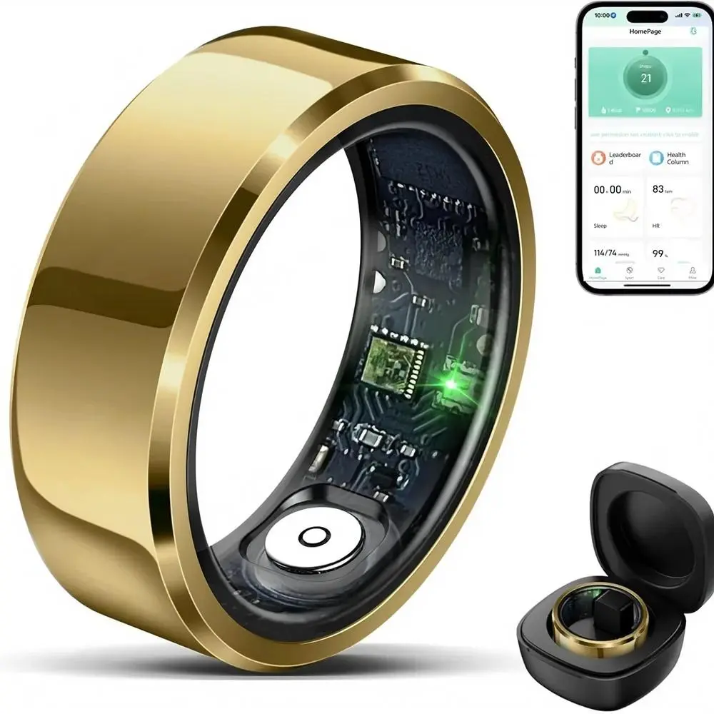 lifebee Smart Ring for Men and Women, Men's Health Device with Heart Rate & Blood Oxygen Monitor, IP68/5ATM Waterproof, Multi-sport Mode, Pedometer, Calorie Tracker, Wearable Smart Accessory, Compact, Fitness Tracker Ring, Monitoring