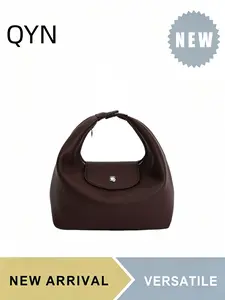 QYN Women's Lychee Grain PU Leather Mini Hobo Bag, Casual Commuting Handbag, Flap Snap Top Handle Crossbody Handbag with Detachable Shoulder Strap, Zipper Main Compartment with Inner Pocket, Fits Phone Wallet Cosmetics, Lightweight