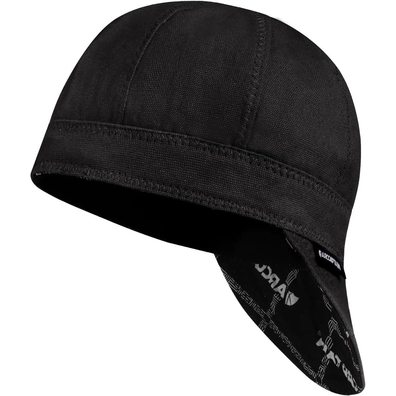 Reversible Cap, 8 Panel Protective Cap, 10 oz Fireproof Cotton for Safety and Protection While, Black, 7 3/8