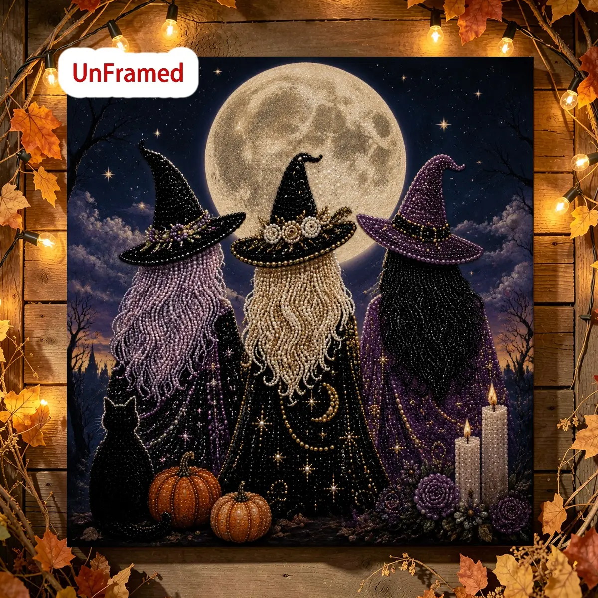 Halloween Craft Rhinestone Pearl Painting Kit, Home Decor, Halloween Decorations—Perfect for All-Season Gifts, Bead Art, Frameless