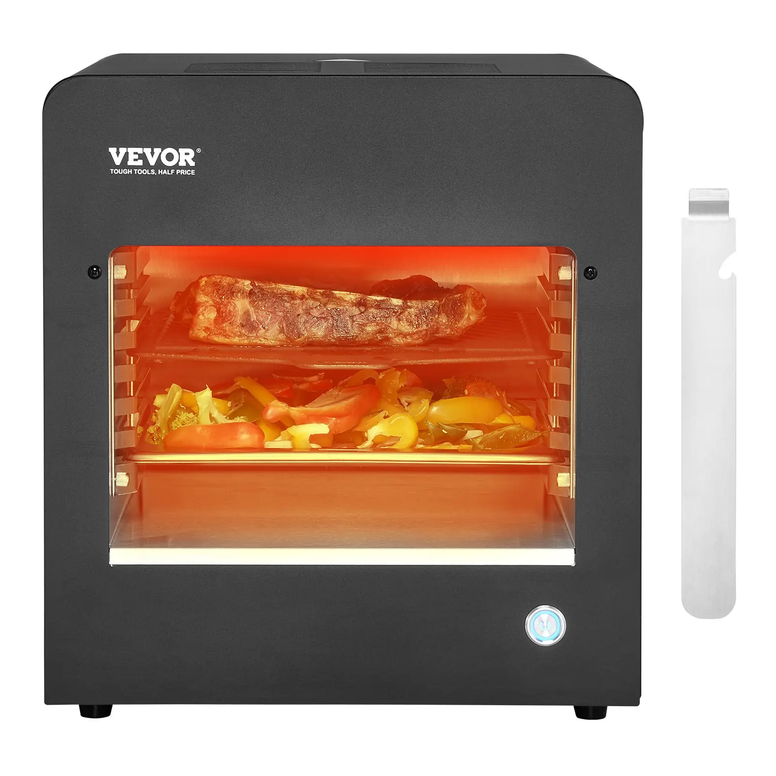 【DealsForYouDays】VEVOR Electric Steak Grill, 1800W Smokeless Infrared Electric Broiler, 1450F Stainless Steel Steak Cooker with 6-Tier Adjustable Rack, Electric Infrared Grill for BBQ, Toast, Grill, Indoor