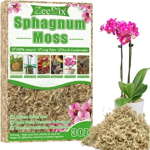 4 qt Sphagnum Moss for Indoor ,  Dried Long Fiber Moss for Orchid Repotting, Carnivorous , , Monstera, Flower & Reptile Terrariums Habitats (3 oz)