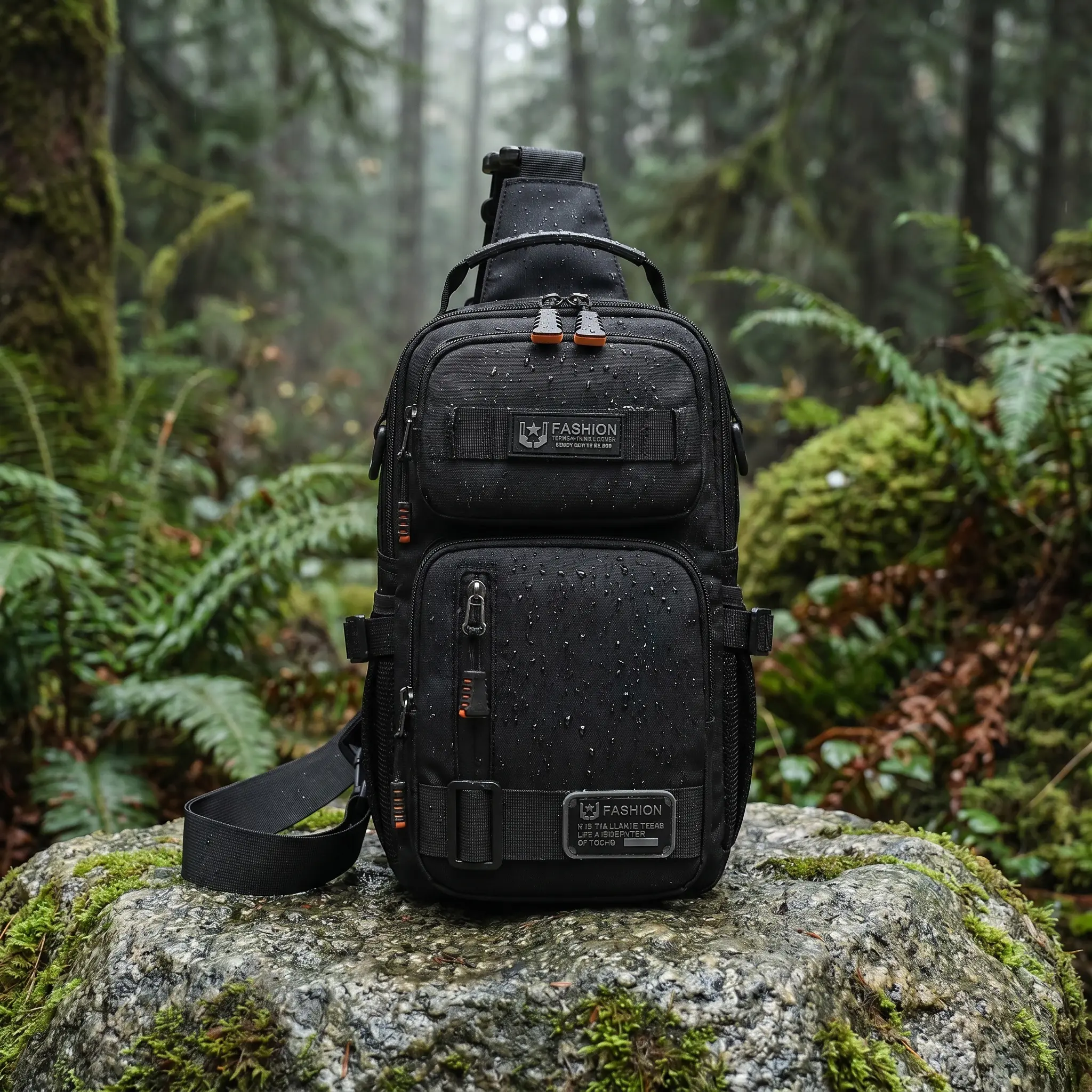 Men Outdoor Chest Bag Waterproof Nylon Crossbody Sling Bag For Travel Casual Everyday Use Lightweight Wear Resistant Contrast Color Plaid Shoulder Bag