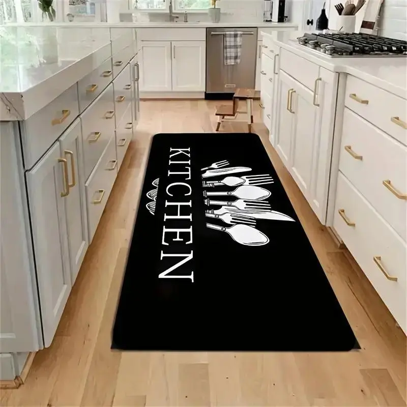 Kitchen Floor Mat, 1 Count Non-Slip Waterproof Farmhouse Kitchen Rug, Kitchen Runner Rug, Indoor Floor Rug, Decorative Rug, Laundry Room & Bathroom Floor Mat for Home, Dormitory & Kitchen Decor, Waterproof Area Rugs