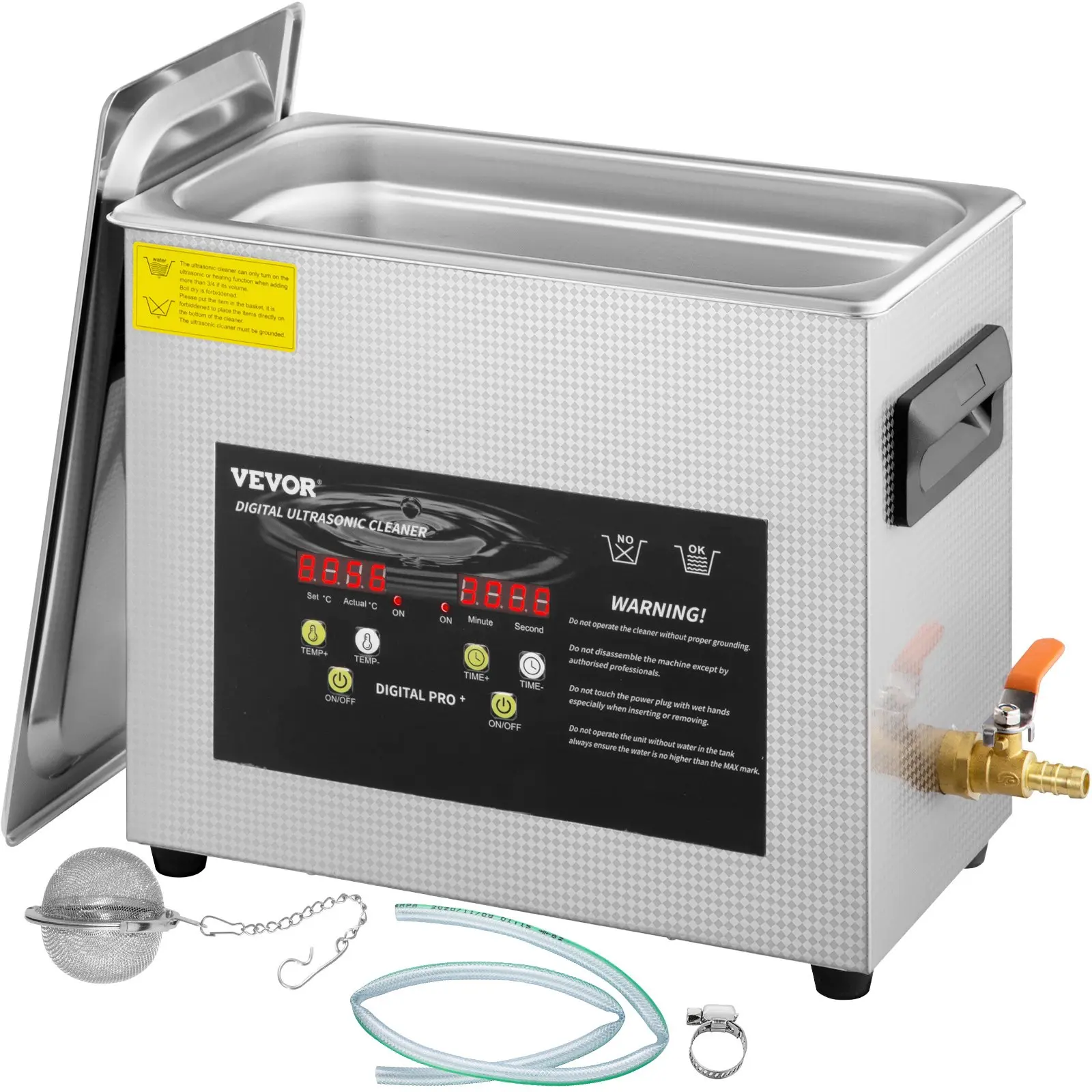 6L Upgraded Ultrasonic Cleaner (400W Heater, 180W Ultrasonic) Professional Digital Lab Ultrasonic Parts Cleaner with Heater Timer for Jewelry Glasses Instruments Cleaning