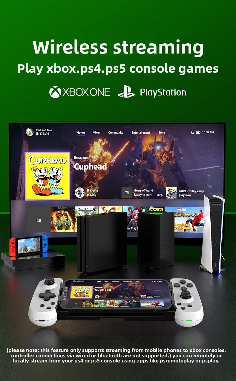 Dual Hall Effect Telescopic Gamepad - D6DP Wireless Controller for Switch Android iOS Windows