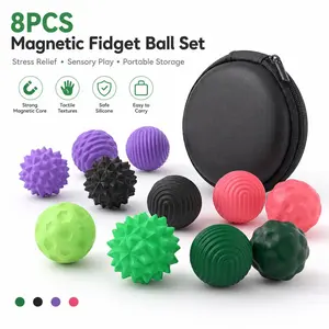 Indoor Hand Training Silicone Magnetic Balls Set, Elastic Multi-Color Sensory Workout Supplies for Relaxation at Home, Office & Travel