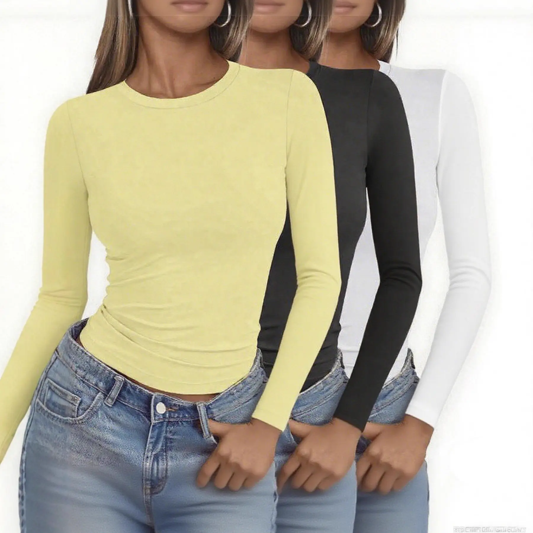 Women's Turtleneck Tops, Sleeve Slim Fit Ruched Crop, Lightweight Casual Thermal Base Layer, Shirts, Style, Fabric, Soft, Everyday, Basic