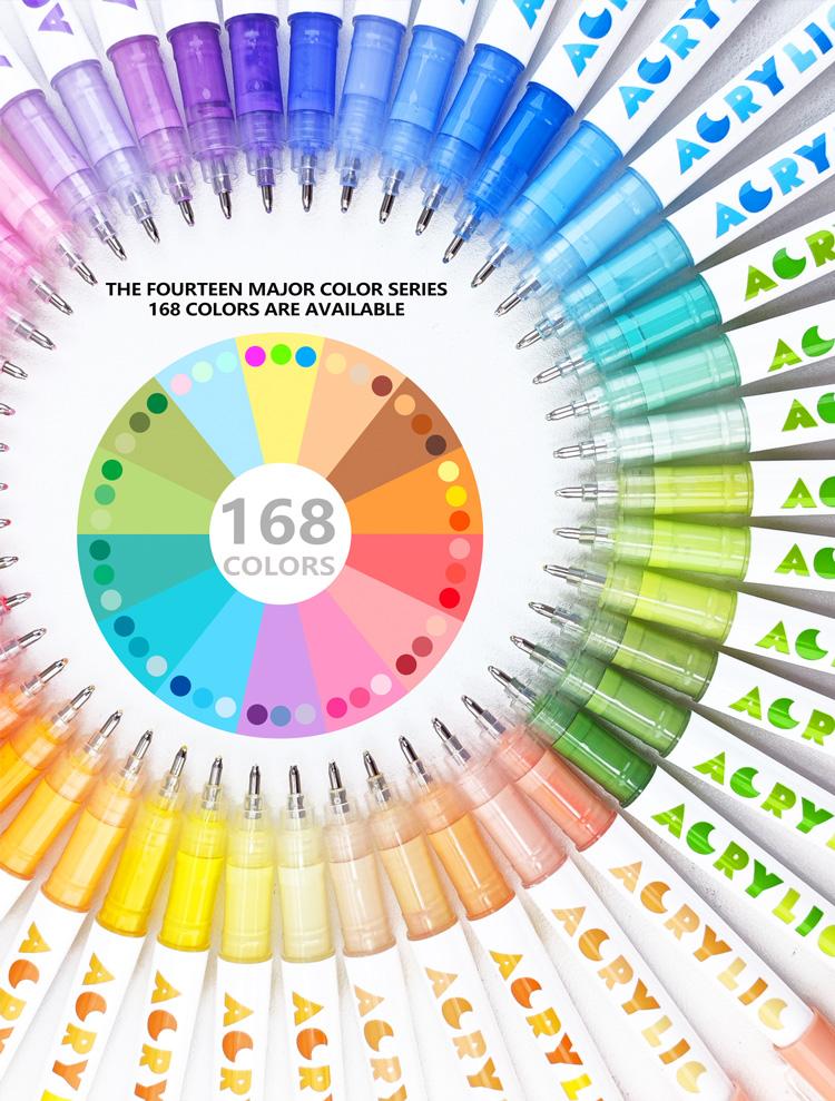 GuangNa High Gloss Acrylic Markers,1mm Bullet Nib Acrylic Paint Pens,Bright Colors,Big Capacity ink,Wide Range of Uses,For Rock Painting, Canvas, Wood, Glass, Ceramic, Fabric, Plastic, Egg,Gift For Back To School,Marker Pen Set