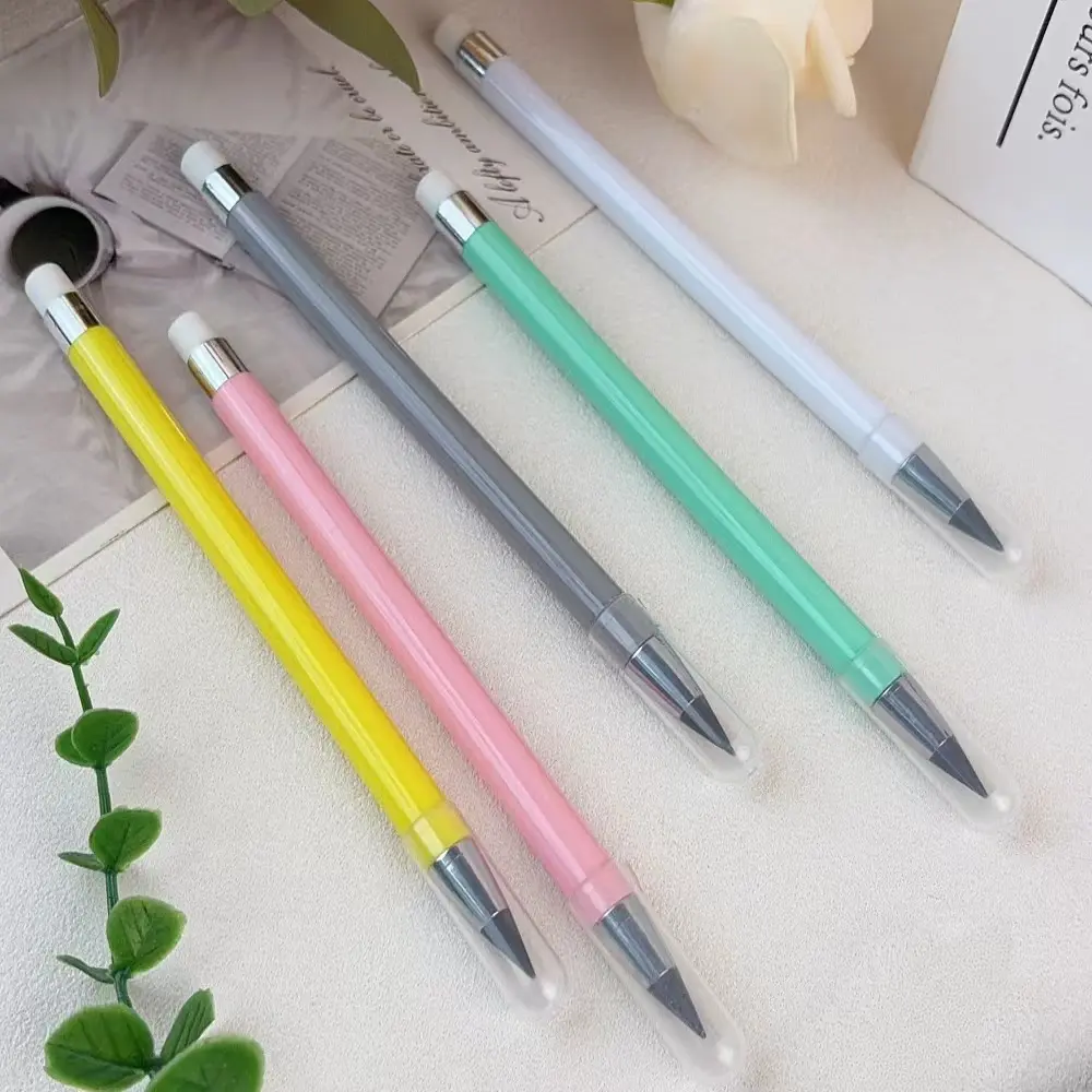 24PCS Eternal permanent pencil, ink free, no need to sharpen, perpetual writing, macaron color, children's drawing, sketching, durable pencil