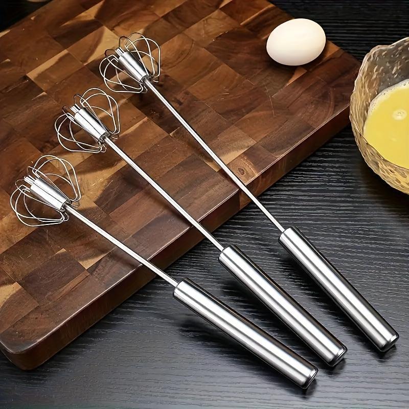 1 Large Stainless Steel Semi-automatic Egg Beater, Home Baking Tool, Manual Cream and Egg Mixer, Household Push-type Egg Beater - a Multifunctional Tool for Egg Beaters, Milk Frothers, and Push-type Mixers - Kitchen Utensil for Mixing, Beating Eggs