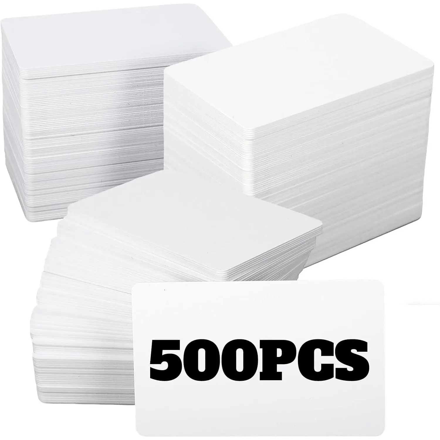 500 Pack Blank PVC ID Cards CR80 30 Mil White Plastic Card for Photo ID Badge Printers-Premium Blank Credit Card Compatible for Customized Designs