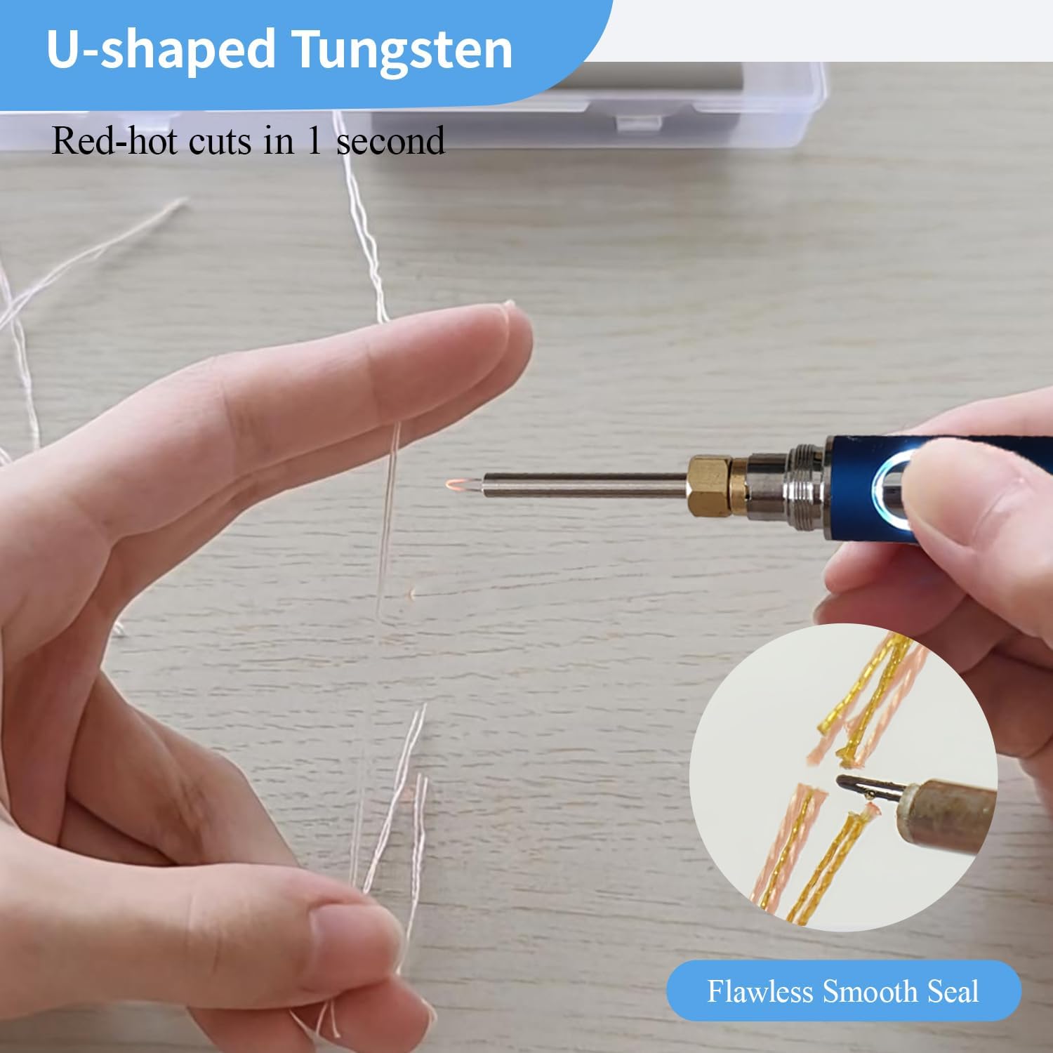 Rechargeable Thread Zapper Tool: Replaceable Tip for Finishing Threads Ends of Craft Beading, String, Beading, Embroidery, Leather Sewing