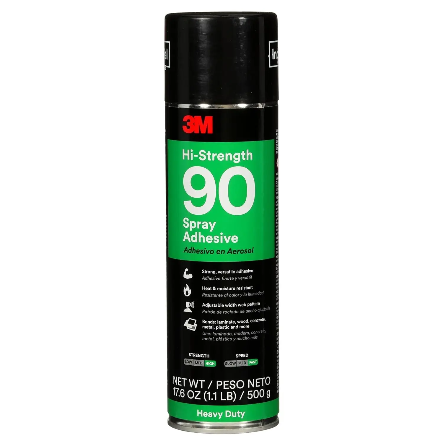 3M Hi-Strength Spray Adhesive 90, Permanent, Clear Glue, Net Wt 17.6 oz Can