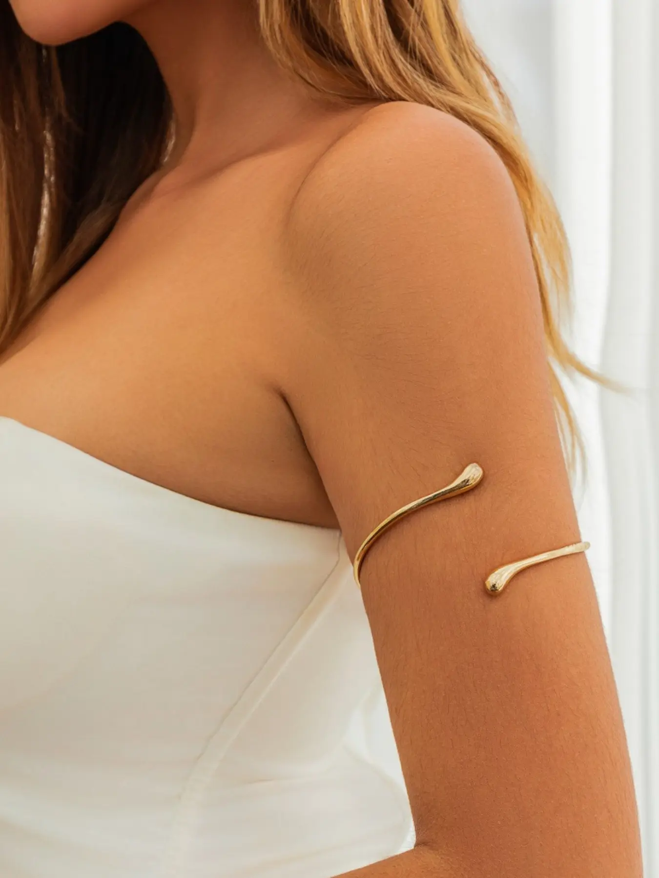 Bohemian Lava Open Cuff Bangle, Casual Liquid Style Water Drop Metal Bracelet, Fashionable Bracelet, Perfect for Party, Campus, Daily Wear, Small Size Alloy, Bangle Jewelry
