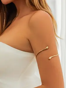 Bohemian Lava Open Cuff Bangle, Casual Liquid Style Water Drop Metal Bracelet, Perfect for Party, Campus, Daily Wear, Small Size Alloy