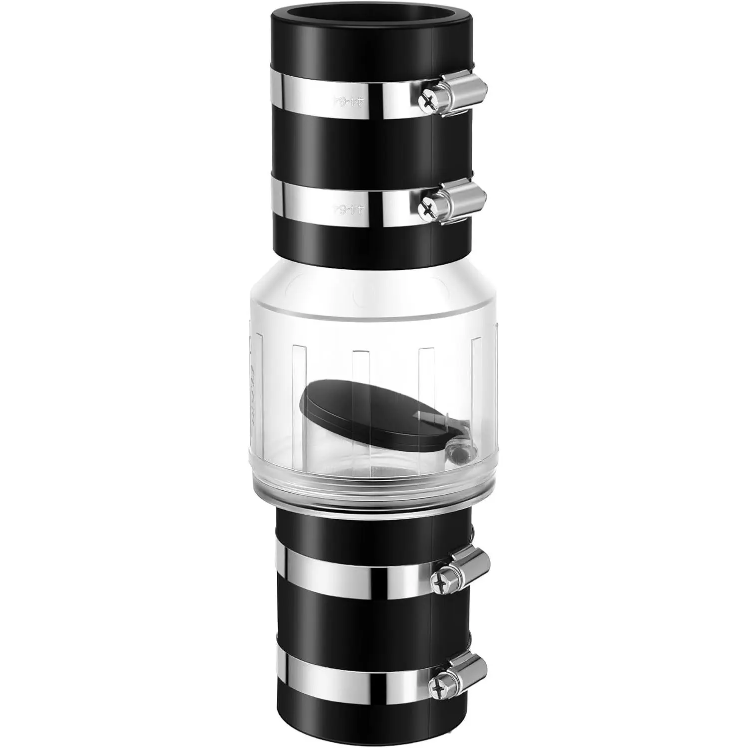 Sump Pump Check Valve, 2 Inch PVC Check Valve Fits 2" Schedule 40 Pipe, Clear Silent Backflow Valve With Spring Loaded Flapper, Reduces Water Hammer Noise