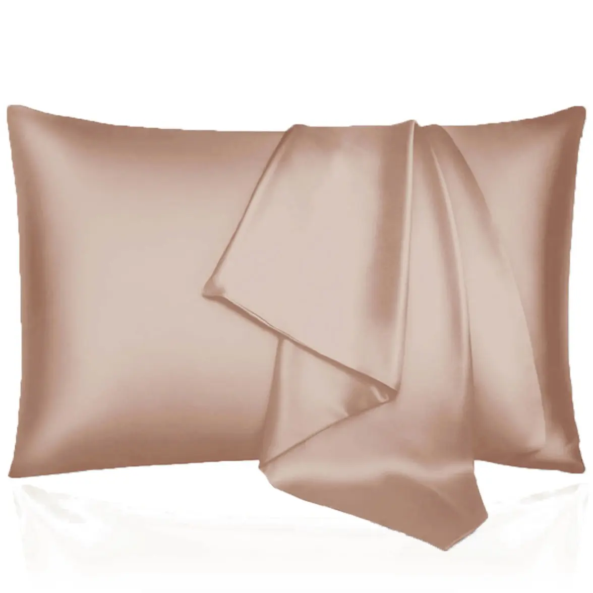 2/4-Pack Taupe Imitation Silk Satin Pillowcases - Silky Cooling Summer Hair Care Pillow Covers - Envelope Closure Wrinkle-Resistant Beauty Sleep Silk Like Bedding for Bedroom, Hotel & Guest Room (Unisex Gift, No Pillow Core)