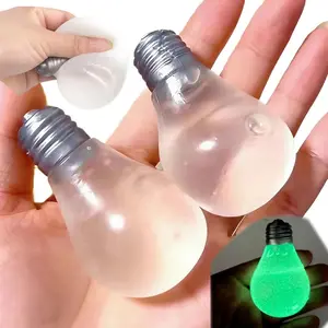 Squishy Light Bulb Maltose Luminous Squeeze Toy Slow Rebound Sensory Fidget Toy Anxiety Relief Novelty Funny Decompression Gift