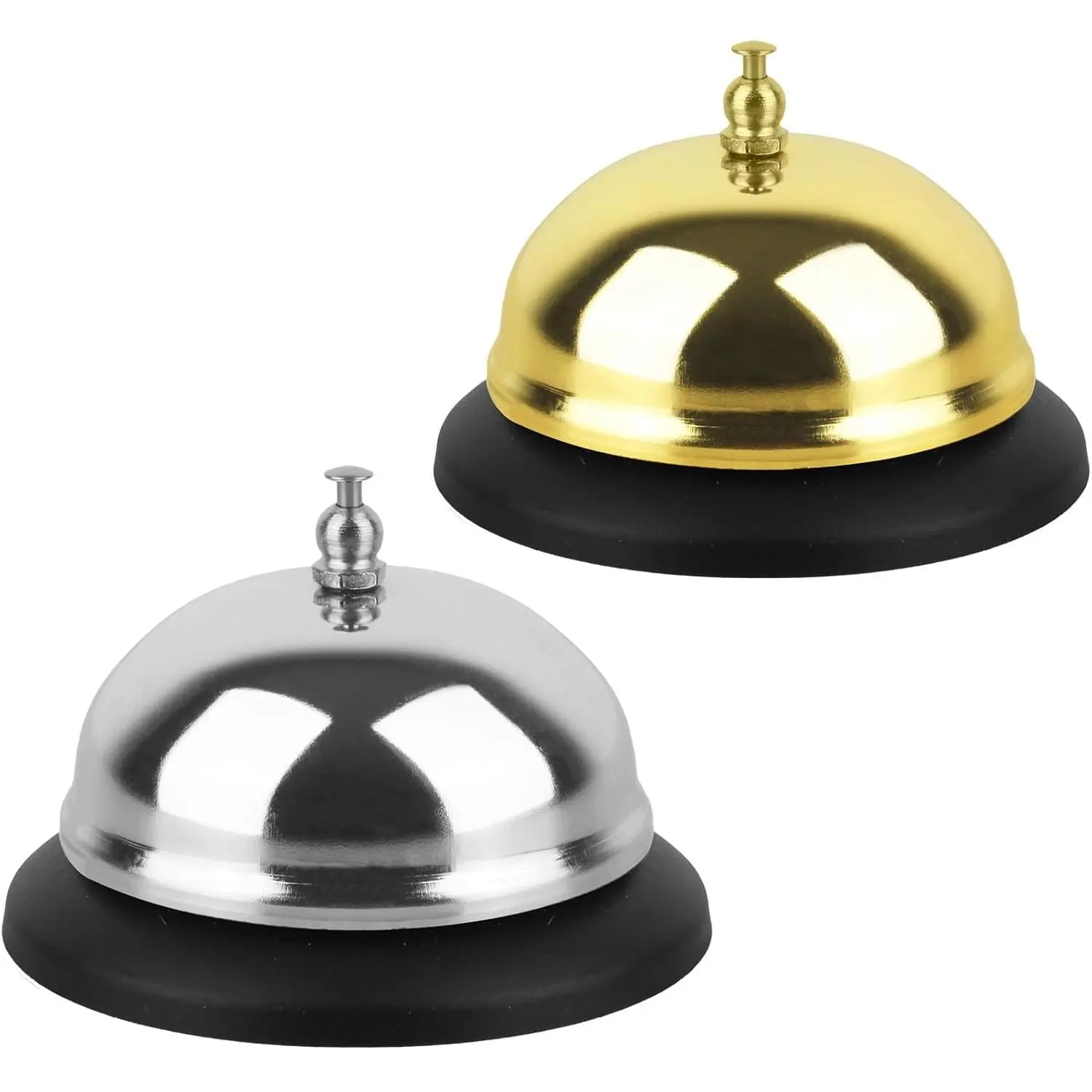 2 Packs Call Bell Loud Clear Desk Bell with Anti-Rust Steel 3.3 Inch Durable Service Bells for Hotels, Classrooms, Restaurants, Reception Areas