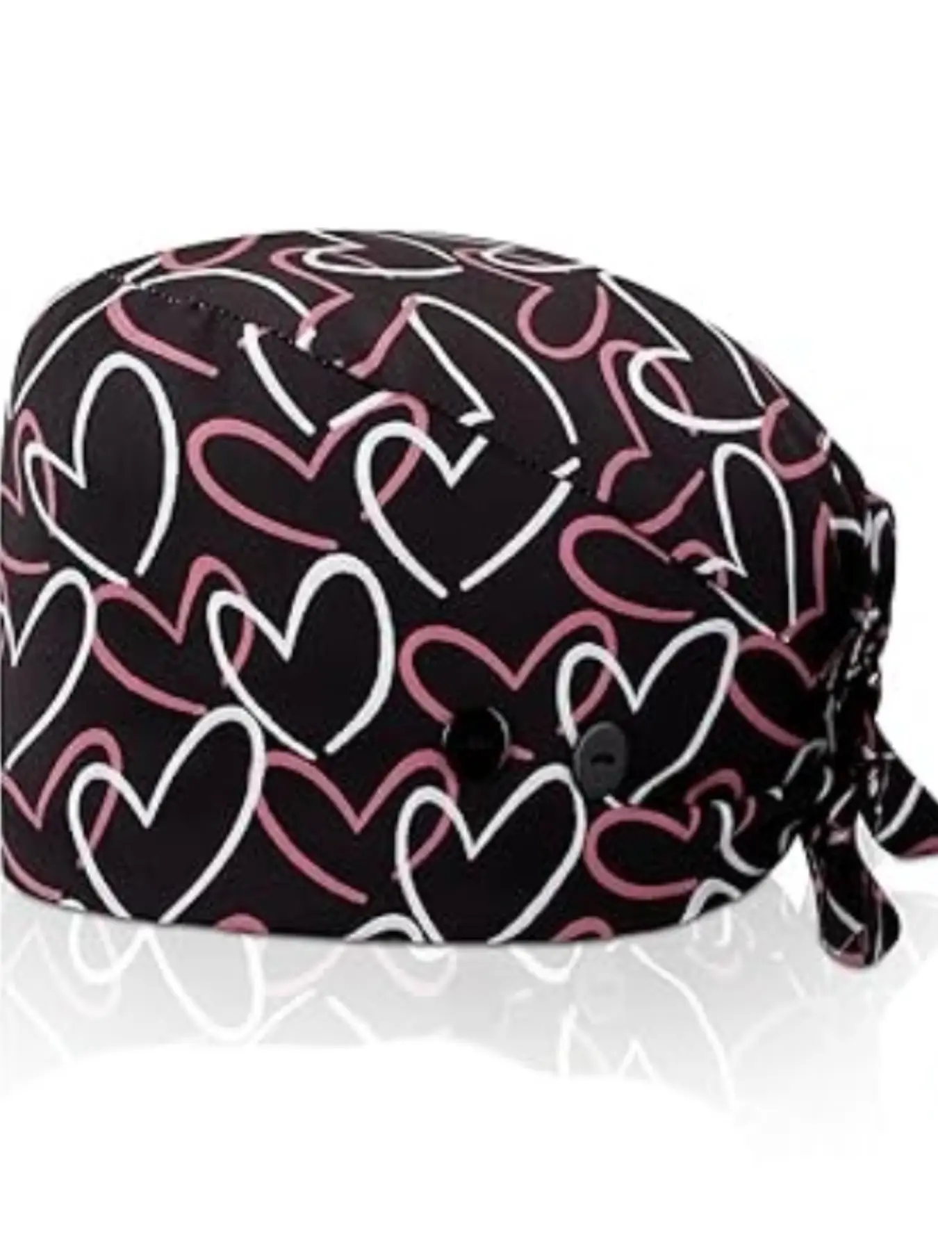 Women's Nurse Cap, Elegant Turban Hat for Nursing Work, Pet Store Work Cap, Polyester Fabric, All-Over Print, Four-Season Wear