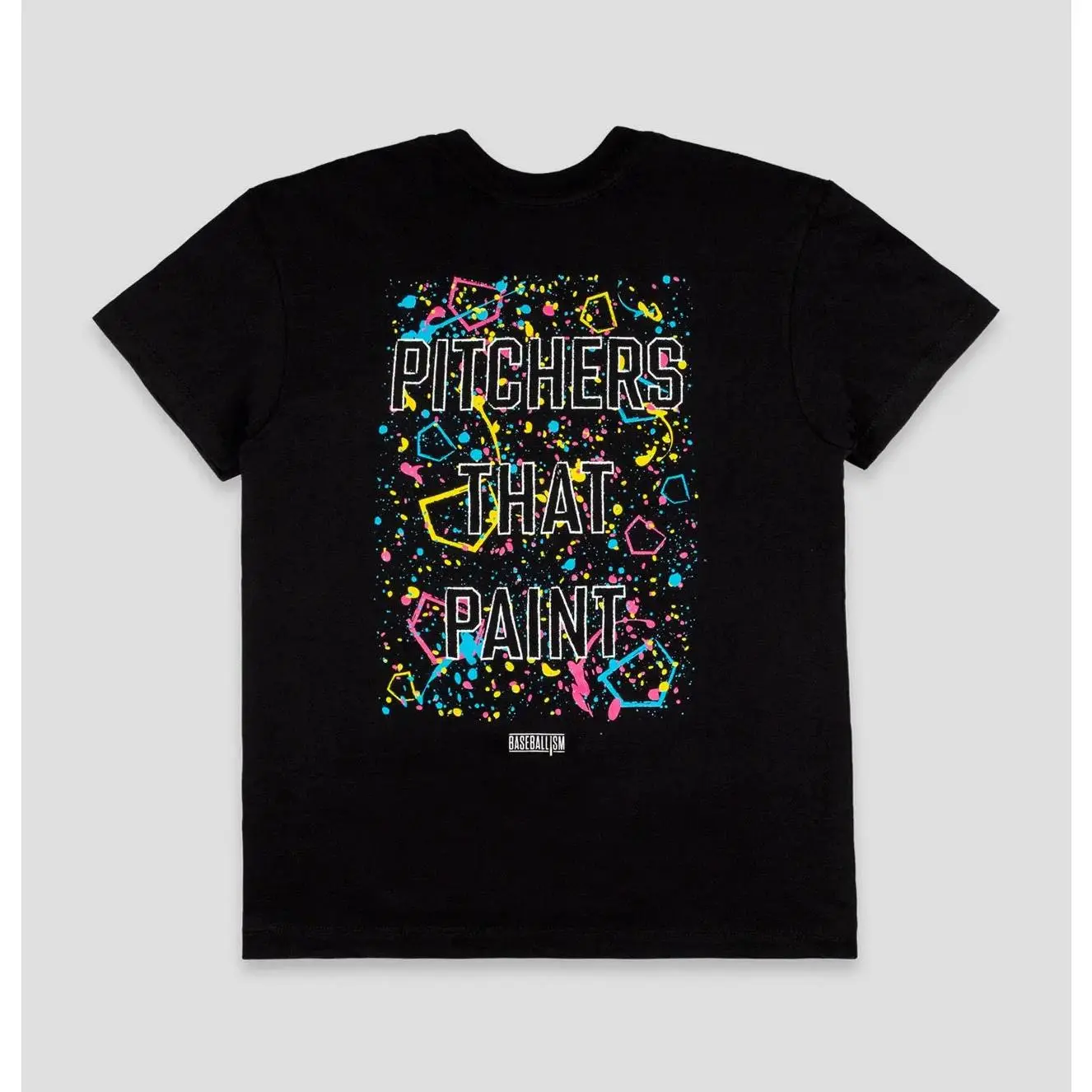 Youth Casual Graphic Print Short Sleeve Top - "Pitchers That Paint" Design, Soft Cotton Blend with 4-Way Stretch, Sporty Chic, Machine Washable Sports Top, Fashion Apparel, Shopping, T-Shirt, Classic, Streetwear, Round Neck