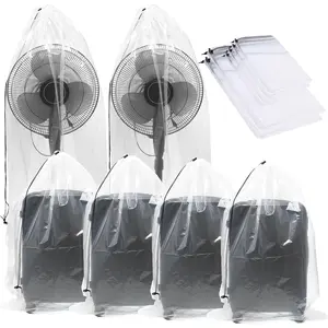 6 Pack Extra Large Clear Drawstring Plastic Bags, 2 Sizes Big Giant Storage Bags 47x71 Inches and 35x47 Inches, Dust Covers Drawstring Plastic Bags for Luggage, Suitcase, Furniture, Reusable