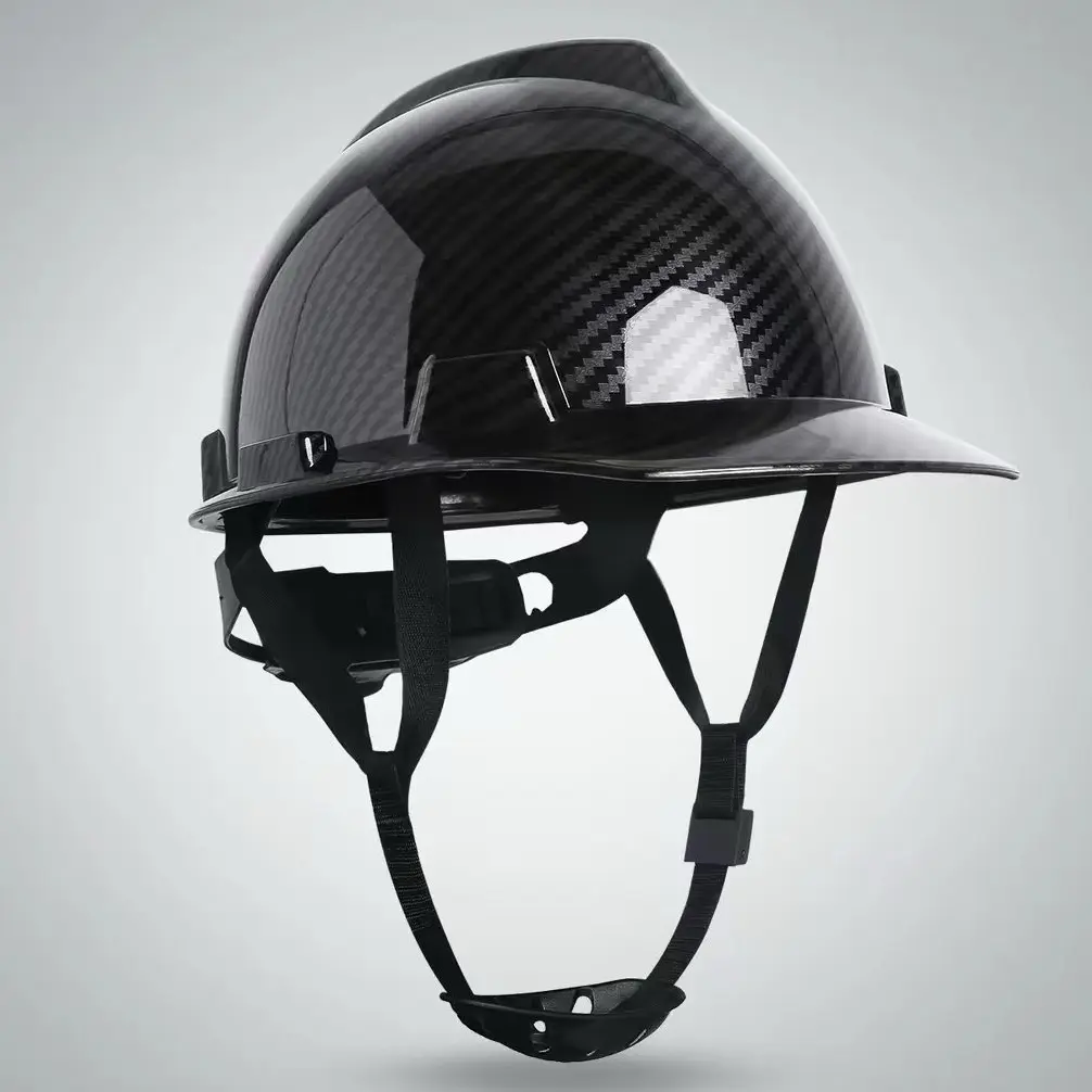 Carbon Fiber Lightweight Hard Hat, Solid Shell ,4-Point Fit Adjustable Work Helmet for Men, Rugged Carbon-Finish Shell, All-Day Comfort for Job Sites, Climbing, Scaffolding, Outdoor Tasks