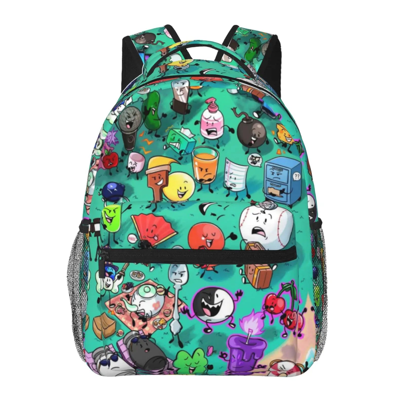 Large Capacity Cartoon  Battle For Dream Island2 Backpack, Anime Student School bag, boys girls Breathable Adjustable Shoulder Straps School Daypack, Durable Lightweight Book Bag for Daily School Travel Camping Office
