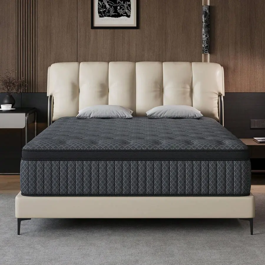 10"12"14 Inch Queen Size Mattress, Deep Sleep Memory Foam Hybrid Euro Top Mattress - 7-Zone Mattress - Optimal Lumbar Support For Perfect Comfort - Twin Full Queen King Size Mattress Options.