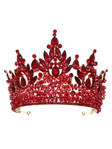 European and American luxury exaggerated beauty pageant catwalk crown bride wedding travel photo headdress atmospheric handmade crystal bridal crown