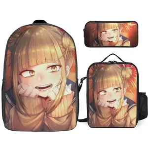 My Hero Academia Himiko Toga Backpack 3 Piece Set Travel Daypack Combination, Back to School Gifts