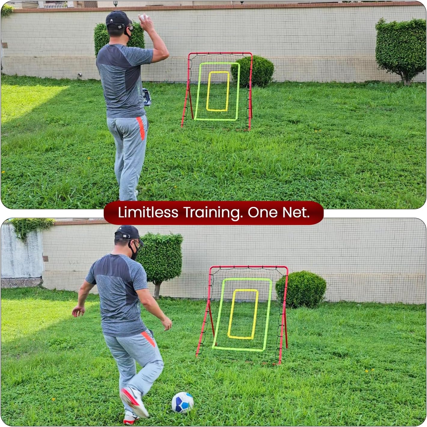 2-in-1 Volleyball Rebounder Net:Convertible 7x3.5 FT Rebounder Net & 5.5x4.5 FT Rebounder Net for Baseball,Softball,Volleyball,Lacrosse Training Multi-Sport Practice Equipment with Carry Bag 2-in-1 Volleyball Rebounder Net:Convertible 7x3.5 FT Rebounder Net & 5.5x4.5 FT Rebounder Net for Baseball,Softball,Volleyball,Lacrosse Training Multi-Sport Practice Equipment with Carry Bag