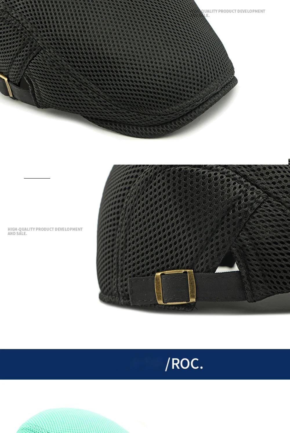 HT4775 Beret Cap Spring Summer Mesh Cap Breathable Sun Hat Women Artist Painter Beret Hat Male Female Ivy Flat Cap Mens Berets