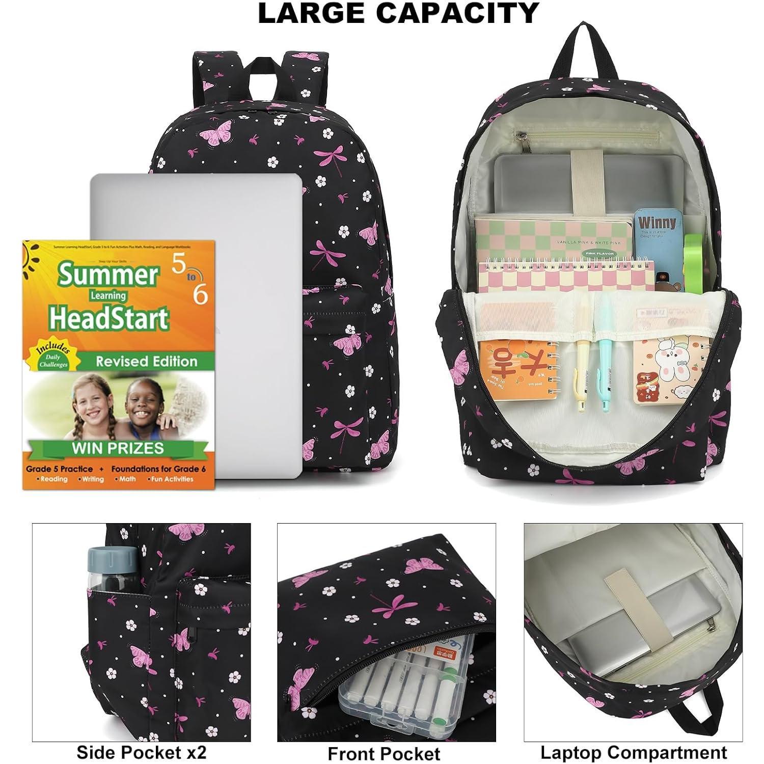 Backpack for Girls, Teens School Bags Bookbags Set with Lunch Bag Pencil Case