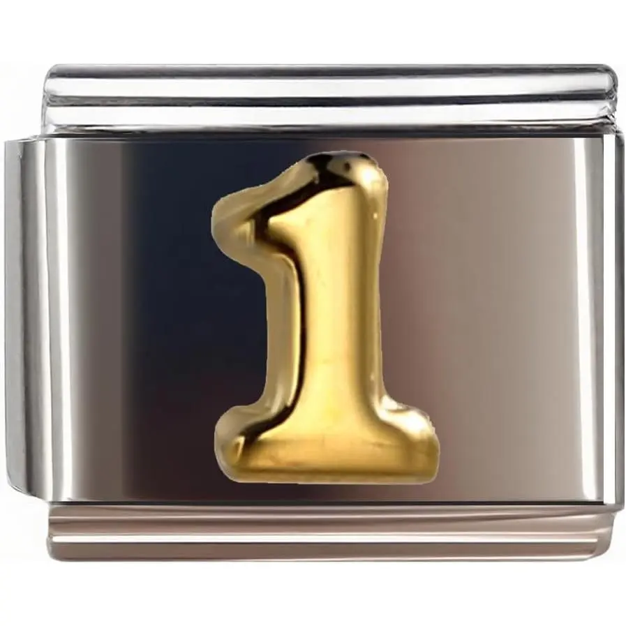 9MM Golden Number Charm for Italian Charm Bracelet,DIY Italian Module Chain for Women