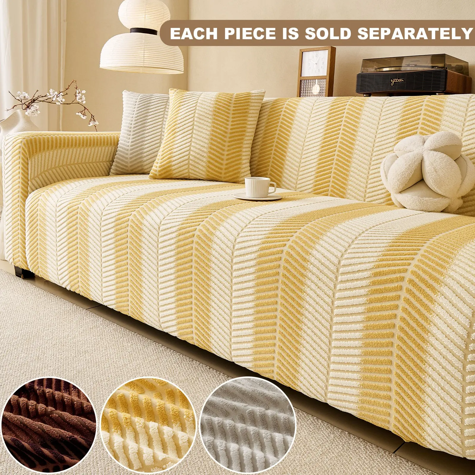 Luxury Sofa Cover Set, Elegant Full-Body Design, Dust & Scratch Protection, Breathable, Durable, Pet-Friendly, Sofa Slipcover