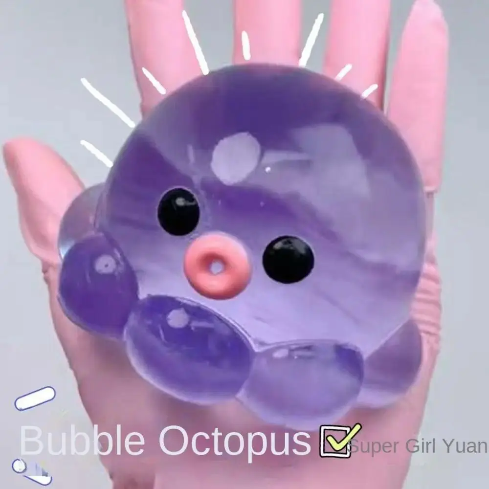 Taba Squishy Transparent Water Ball TPR Slow Rebound Bubble Octopus Pinch Stress Release Elastic Squeeze Ball Decompression