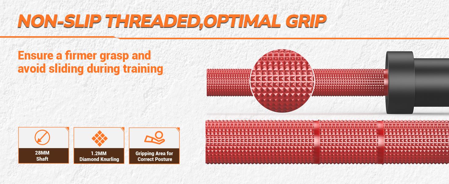 7ft Olympic Barbell Bar, 44LB Load 1500 lbs Capacity, Weight Bars for Gym Home Exercises, Weights Lifting, Squat, Powerlifting, Bench Press Bar Fit 2" Plates