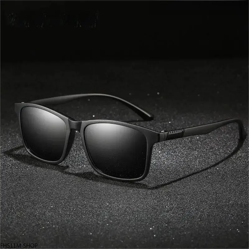 Unisex Polarized Square Sunglasses for Driving - Men's Sunglasses, Polarised Lens, UV400 Protection Lens, Anti-Glare, Ultra-Light Matte Black Nylon Frame, Old Money Aesthetic Summer Essentials Premium Everyday Eyewear, Uv Protection Lens