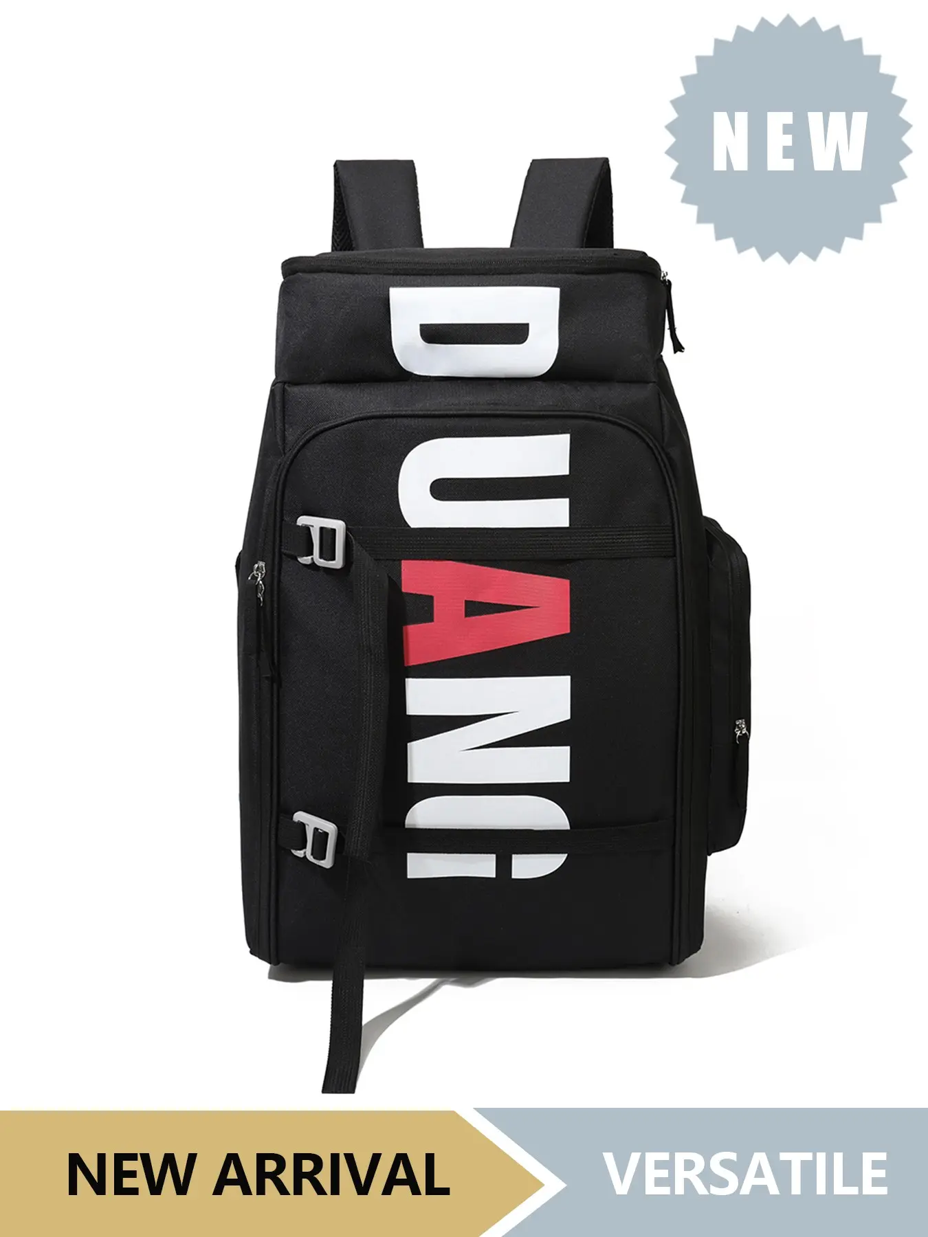 Street Style Letter Print Backpack, Large Capacity Travel Bag, Durable Multi-Compartment, Ideal for Sports, School, Weekend Trips, Hiking