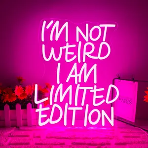 I'm Not Perfect I'm Limited Edition LED Neon Sign, Funny Quote Neon Light, Bedroom Neon Sign, Motivational Wall Art, Gift for Him or Her