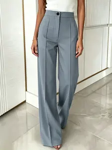 Solid Color Suit Pants, Business Casual Bottoms, High Waist, Slim Fit, Flattering and Slimming, Wearable All Year Round, Stylish and Versatile Long Pants