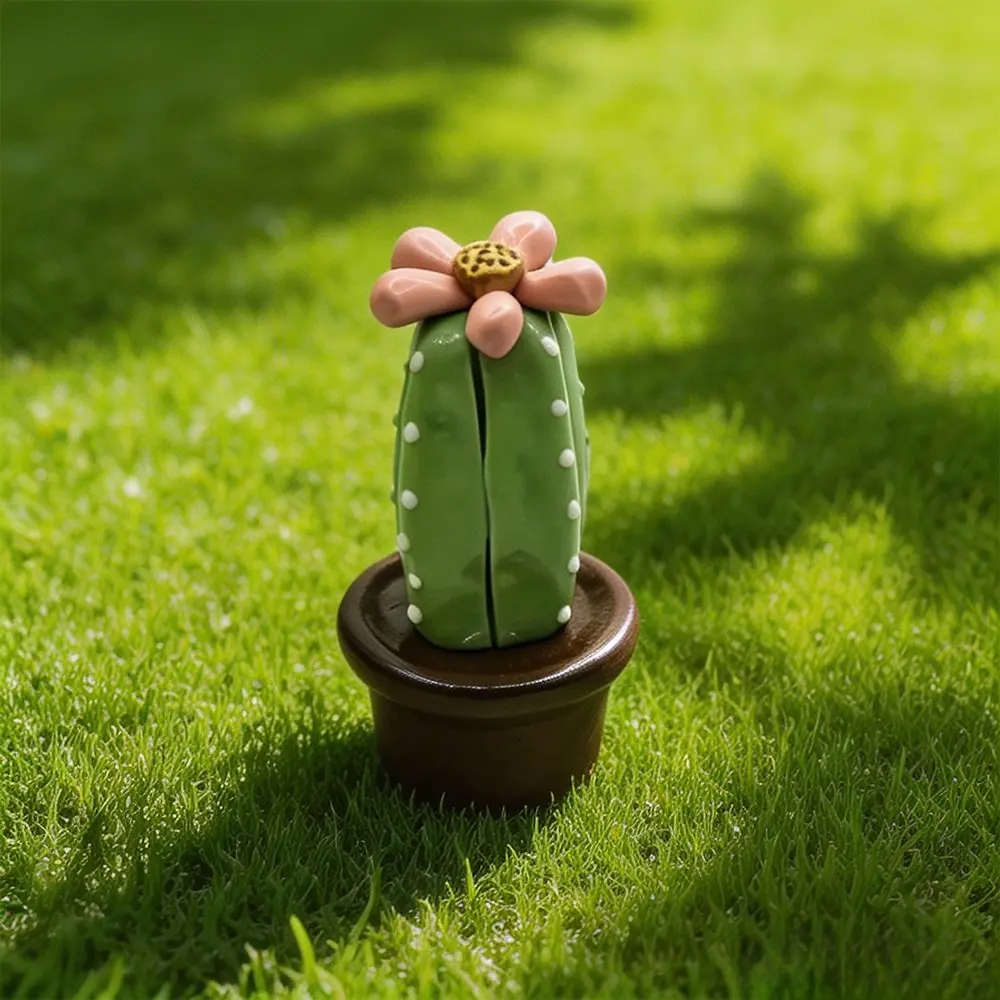 Handmade Ceramic Cactus Figurine, Cute Succulent Planter, Unique Gift for Friends and Couples, Desk Decor, Birthday and Festival Gift, Mini Plant Home Decoration