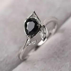 1pc Exquisite Fashionable Easy Style Green Cubic Zirconia Synthetic Leaf Ring, Gift for Friends on Valentine'S Day