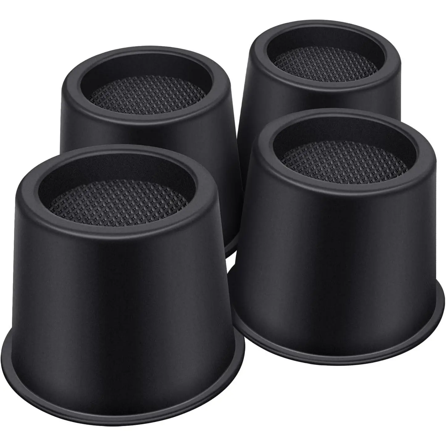 Bed Risers 4 Inch Heavy Duty, Round Furniture Risers for Bed Desk Table Sofa Couch,Bed Lifts Risers, Support up to 3300 Lbs(4 Pack Black)