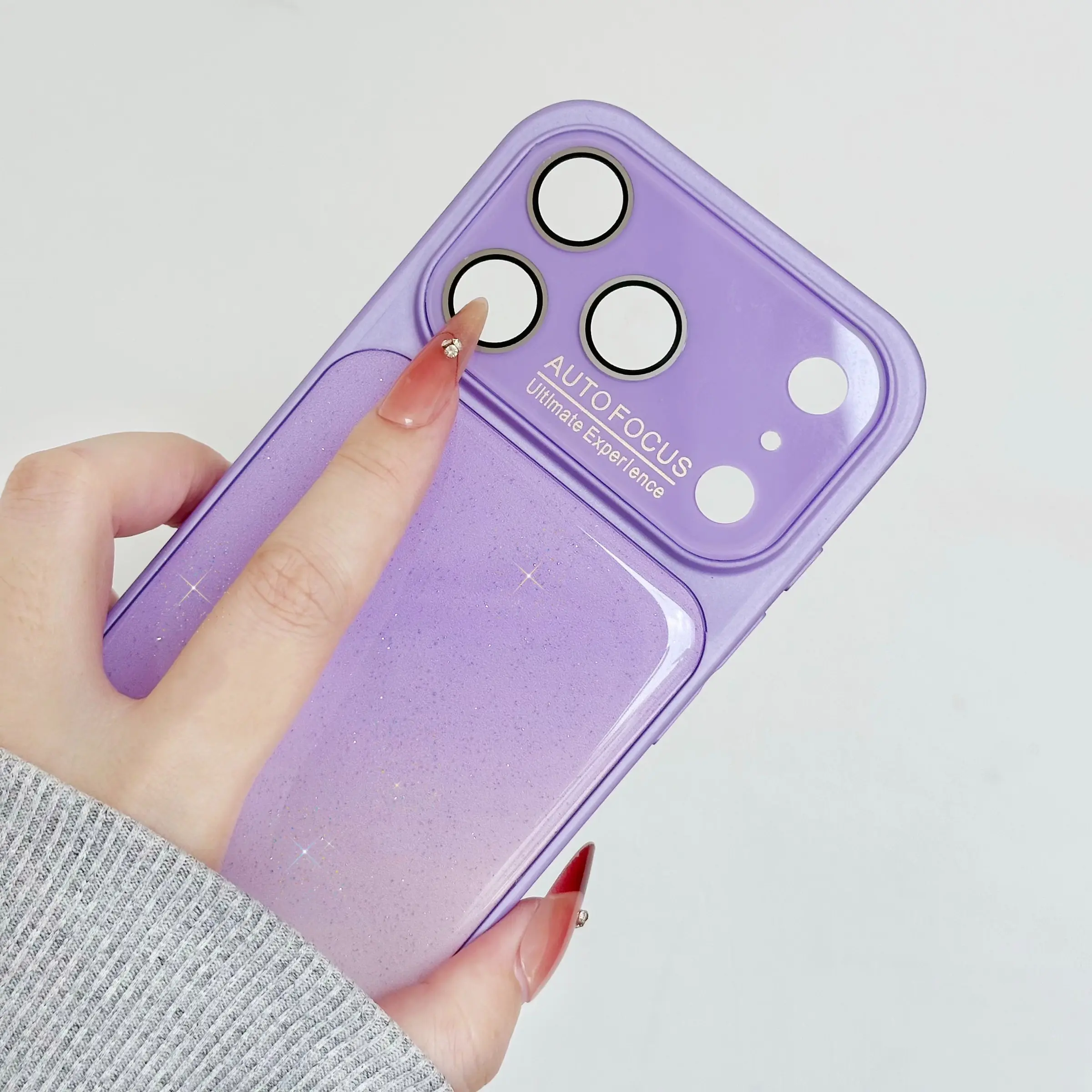 Gradient Glitter Phone Case, Four Colors Dreamy Starlight Glossy Full Coverage Anti-Drop Soft Shell, Compatible with Apple 17 16 15 Series